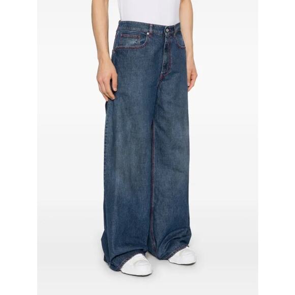 ERL Contrast-Stitching Men’s Wide Leg Jeans - Picture 3 of 7